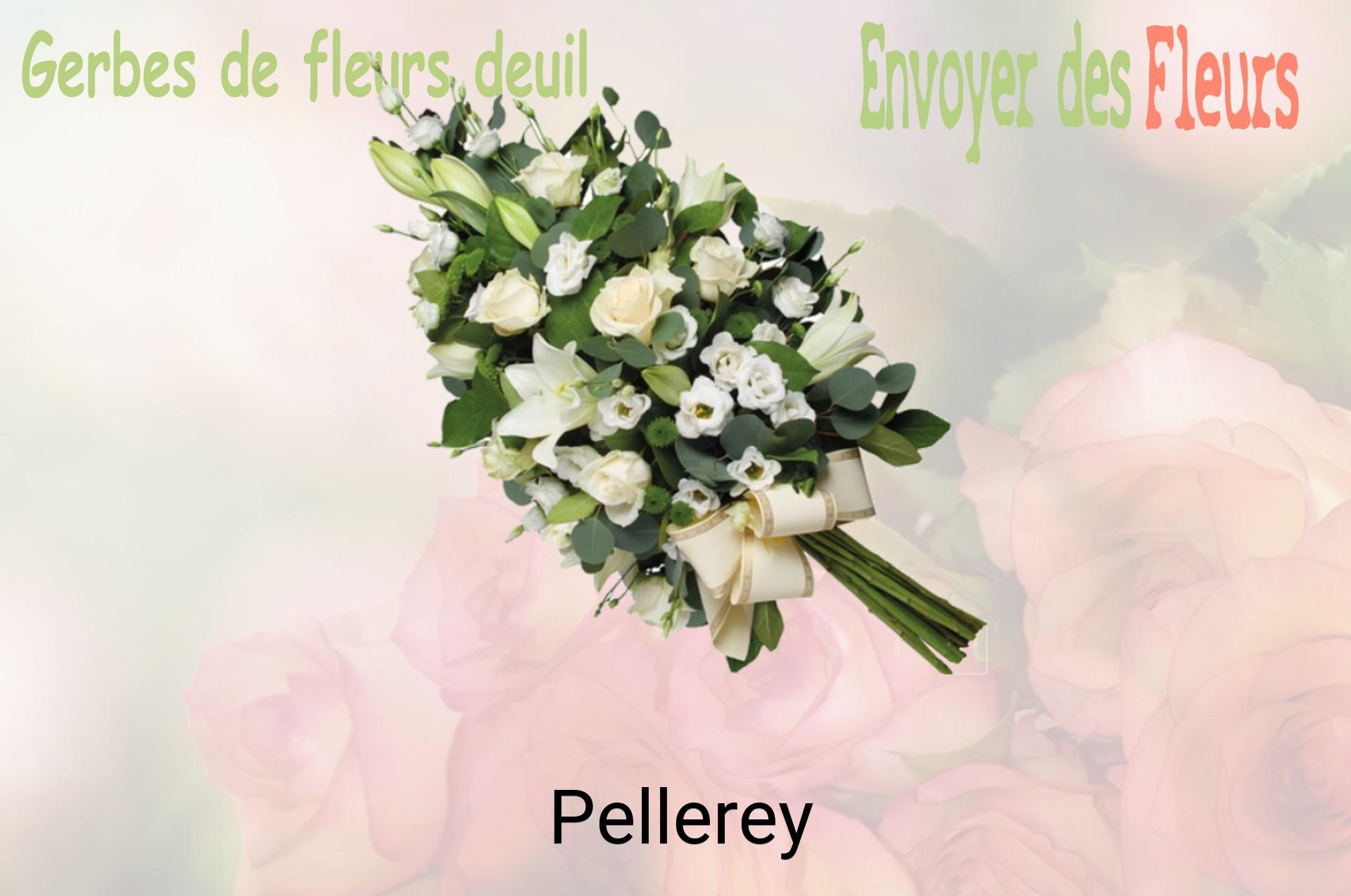 Gerbe de fleurs de deuil livrée à Pellerey